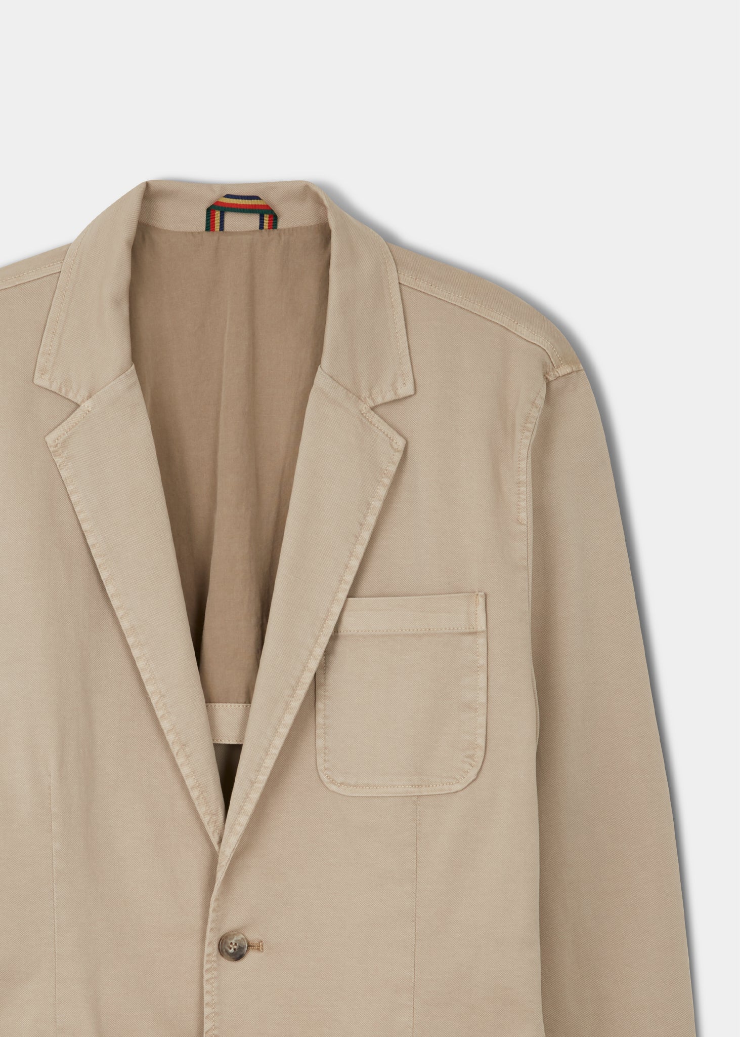 Men's cotton stretch blazer in beige