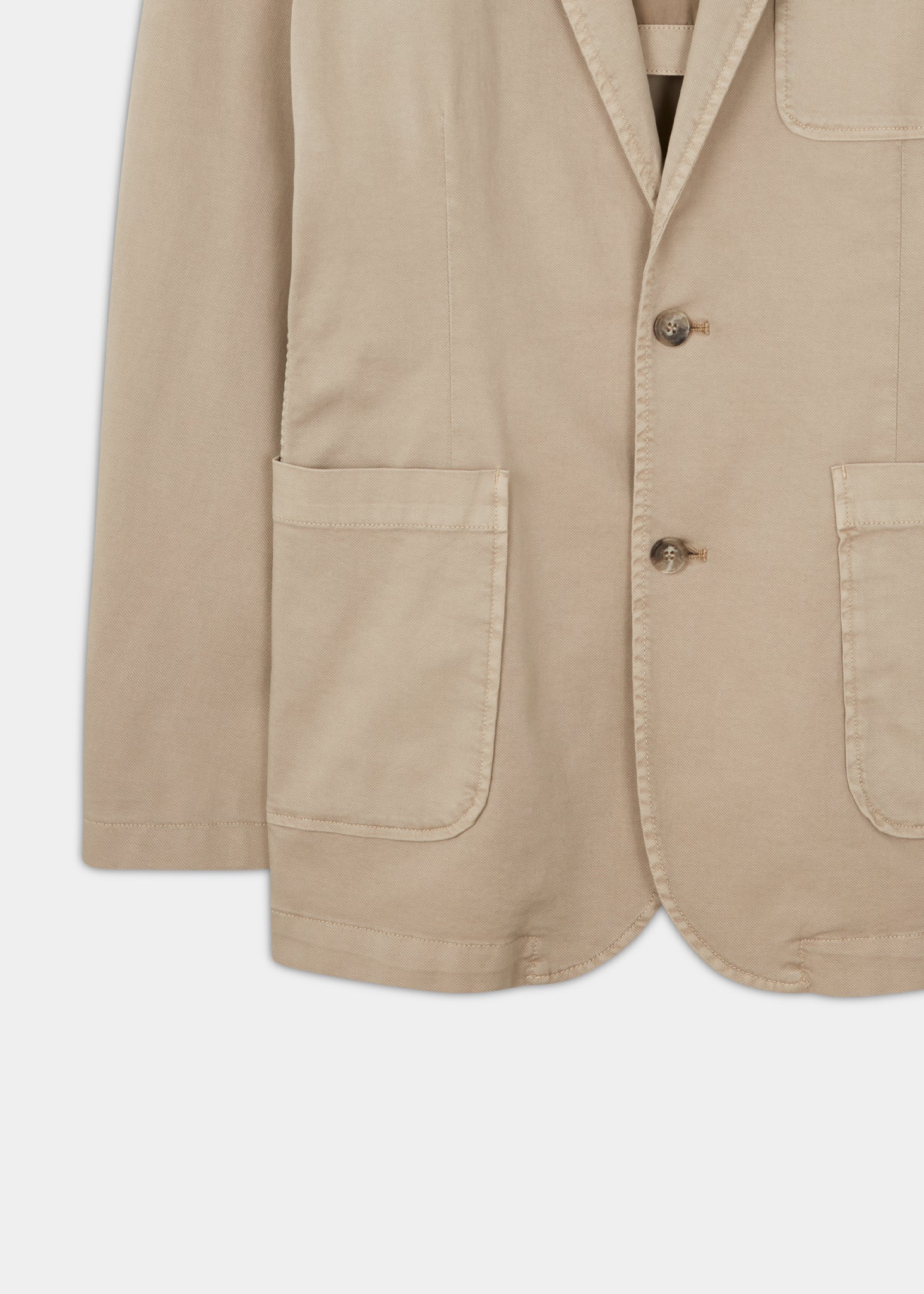 Men's cotton stretch blazer in beige