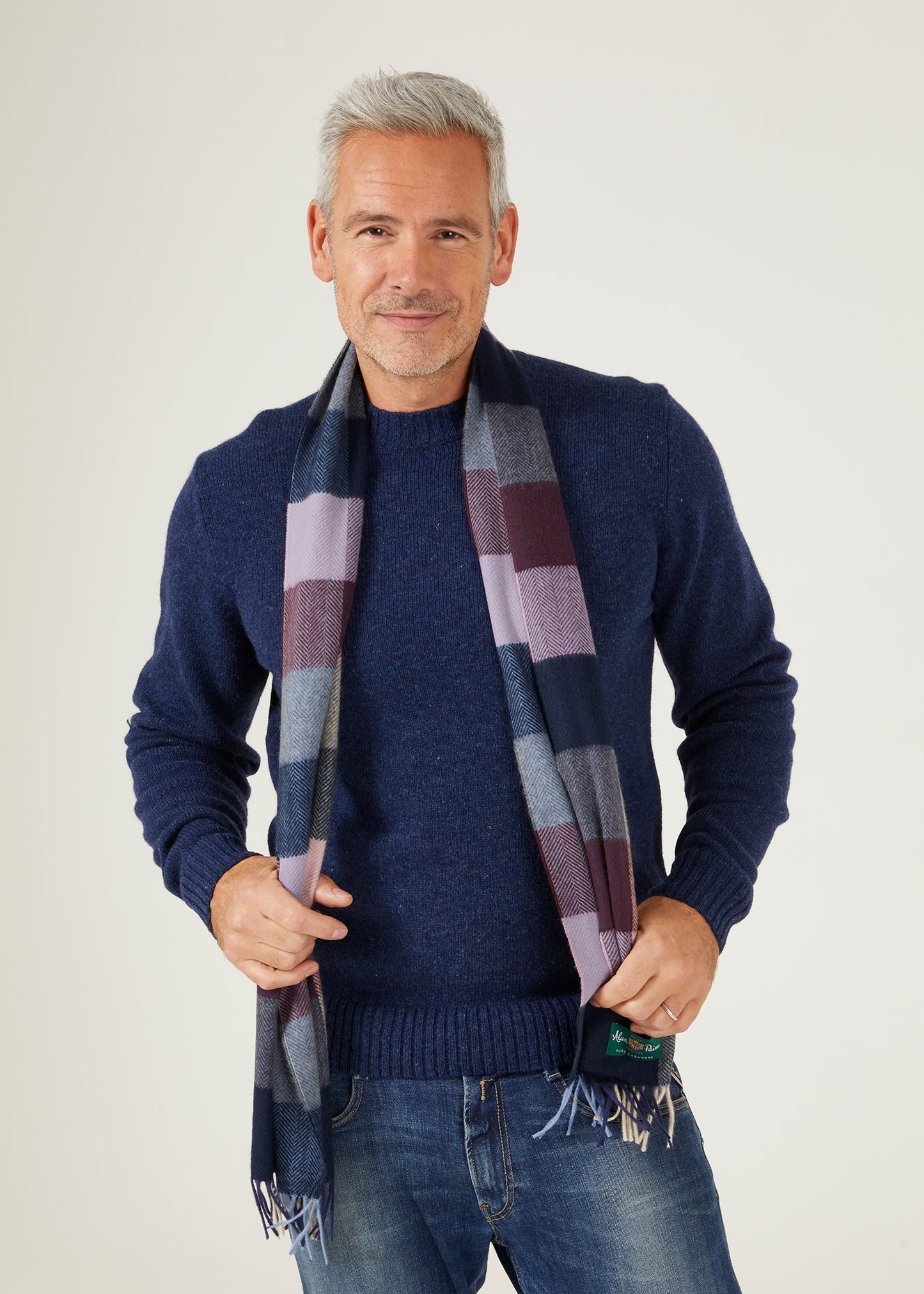 Westhay Men's Block Check Cashmere Scarf In Bordeaux