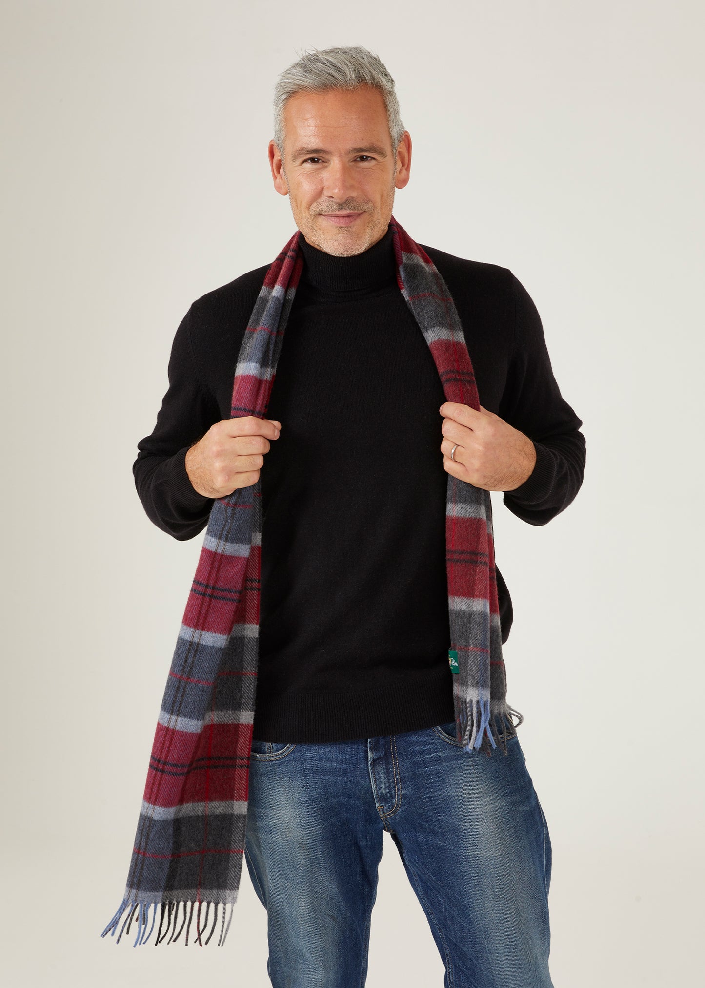 Stowell Men's Wool Cashmere Scarf In Rouge