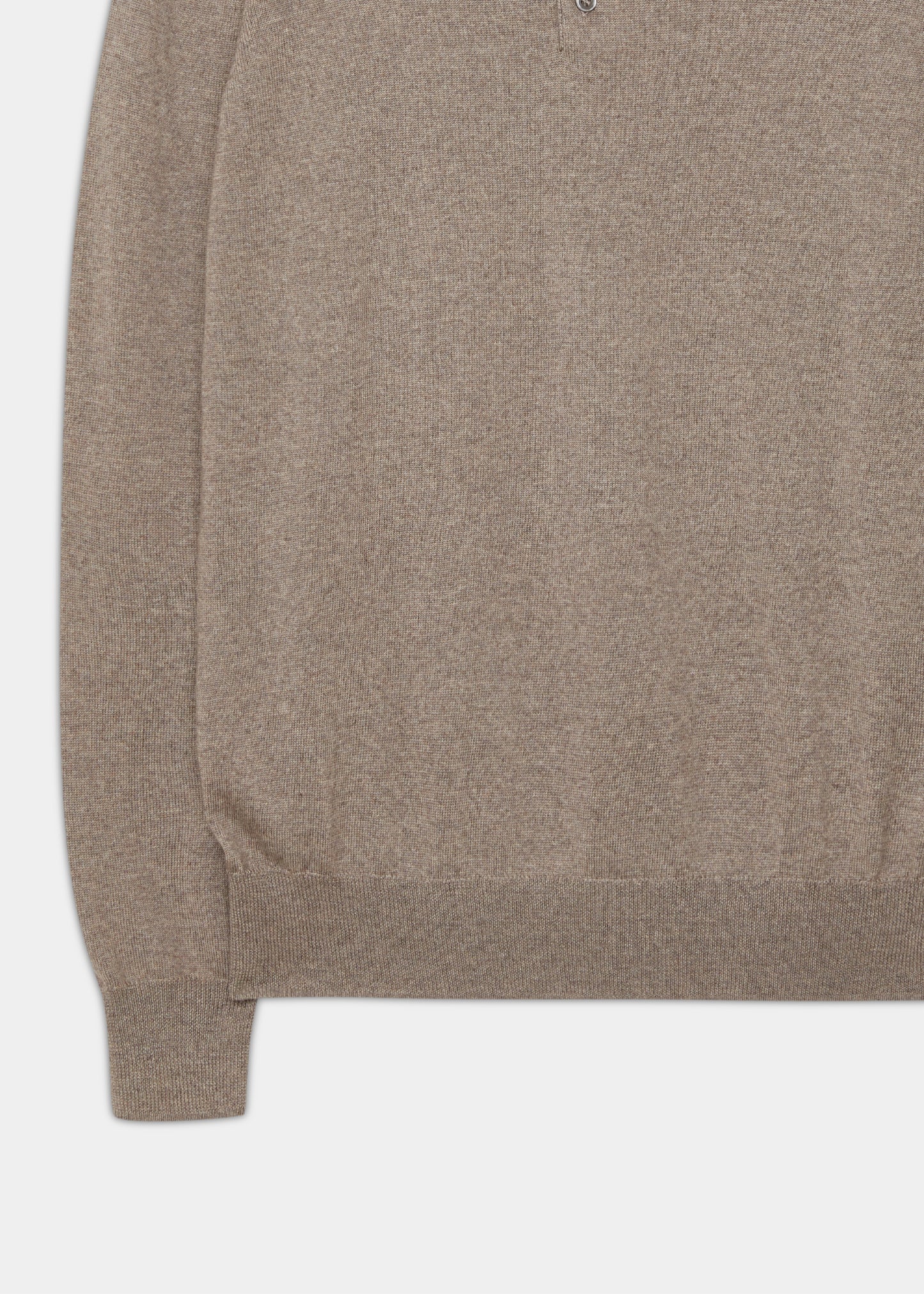 Hindhead Men's Merino Wool Polo Shirt in Mushroom - Regular Fit