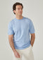 luxury cotton t-shirt with short sleeves in light blue.