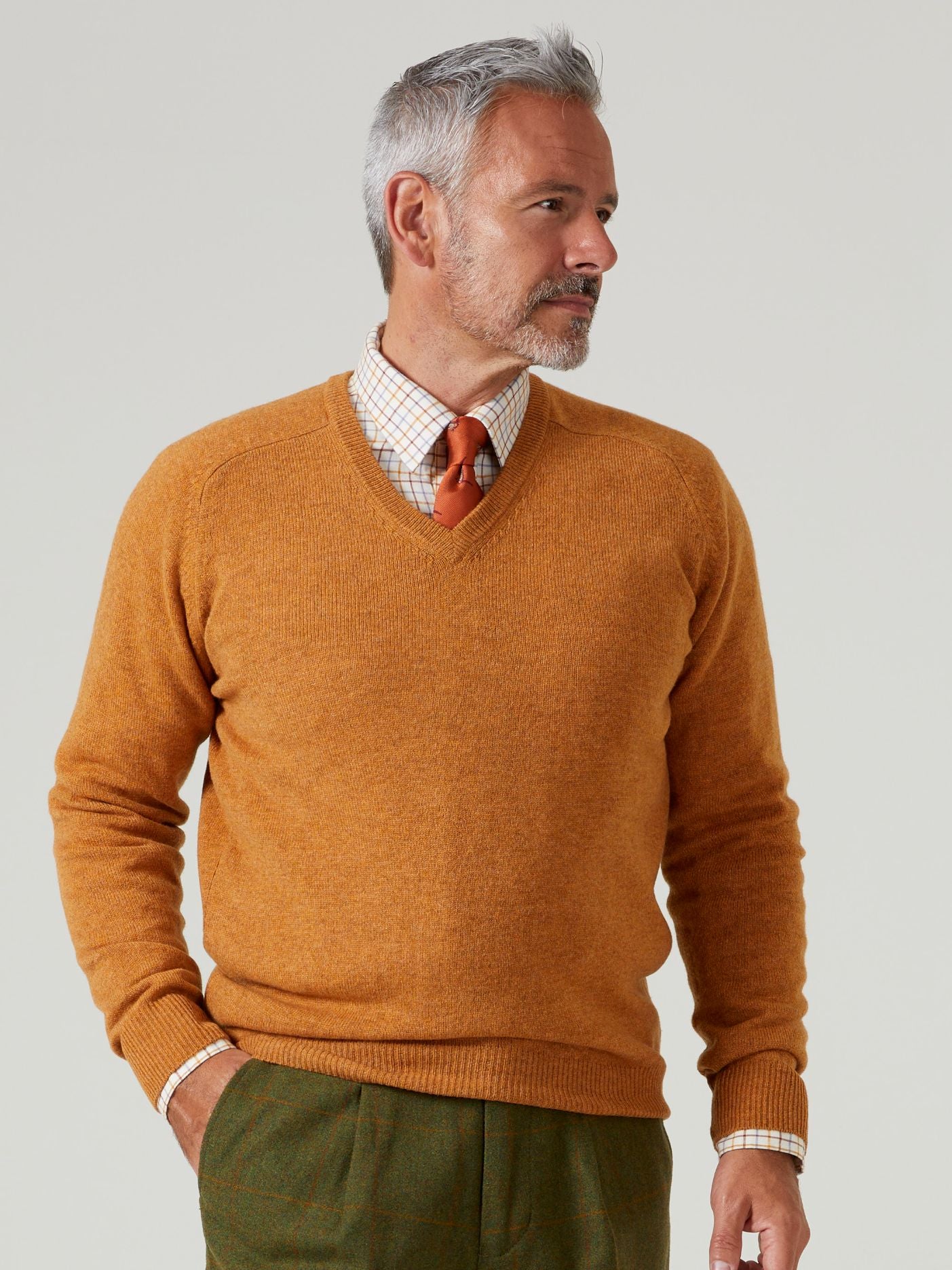 Streetly Lambswool Gazelle Yellow Jumper Alan Paine UK