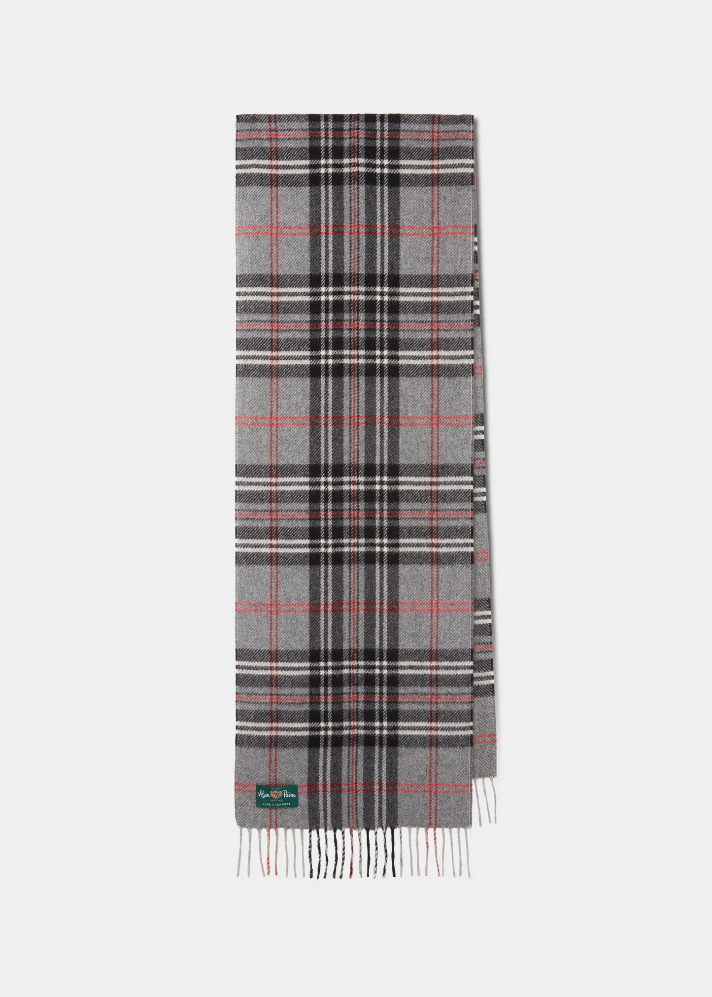 Wardlow Cashmere Check Scarf in Grey